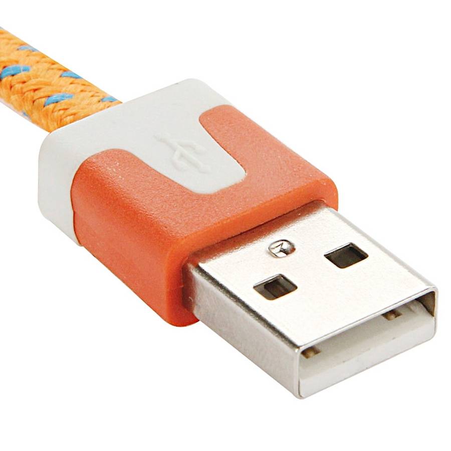 2m Woven Style Micro USB to USB Data / Charging Cable(Orange)