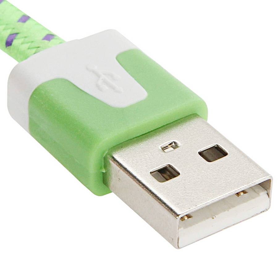 2m Woven Style Micro USB to USB Data / Charging Cable(Green)