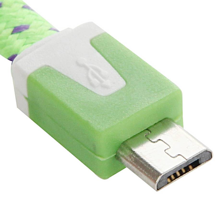 2m Woven Style Micro USB to USB Data / Charging Cable(Green)