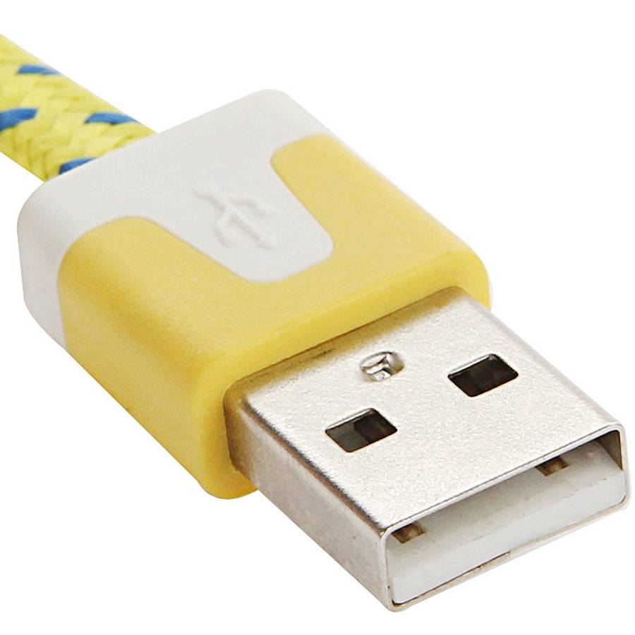 2m Woven Style Micro USB to USB Data / Charging Cable(Yellow)