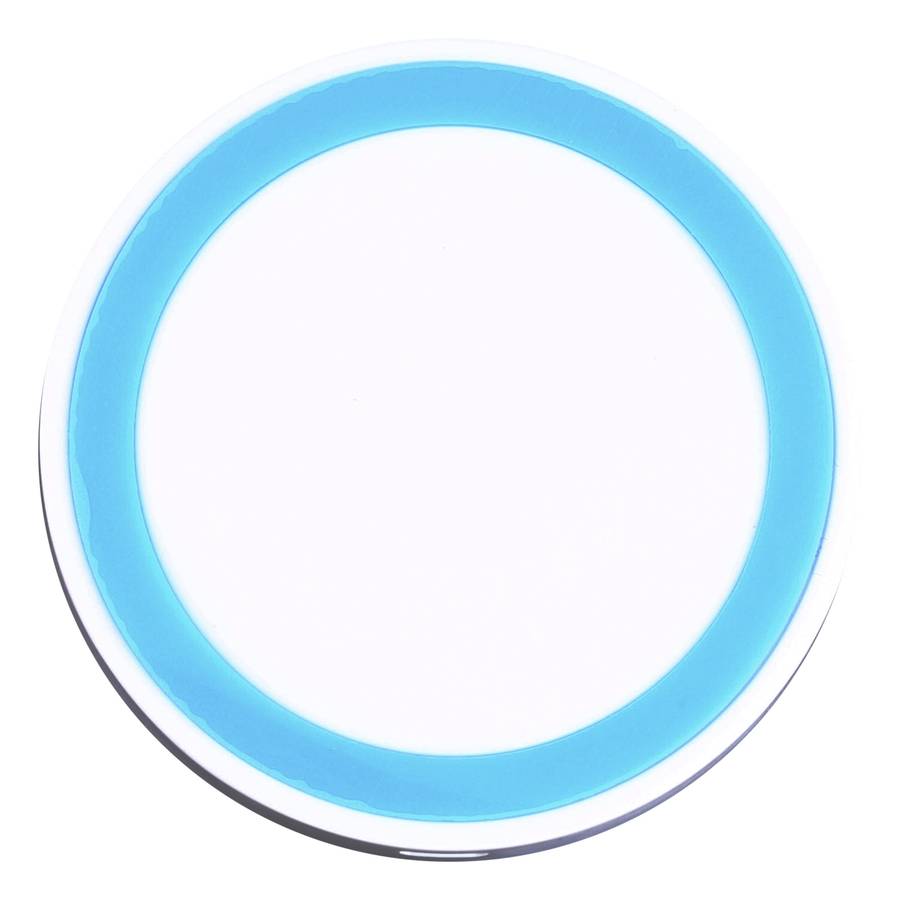 Universal QI Standard Round Wireless Charging Pad (White + Blue)