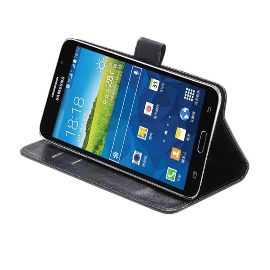 5.5-6.3 Inch Universal Crazy Horse Texture 360 Degree Rotating Carry Case with Holder ... (Black)