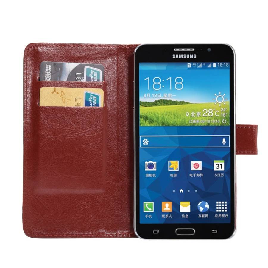 5.5-6.3 Inch Universal Crazy Horse Texture 360 Degree Rotating Carry Case with Holder ... (Brown)