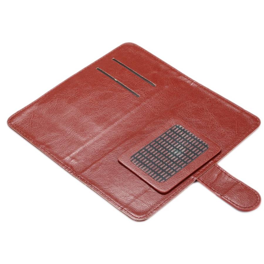 5.5-6.3 Inch Universal Crazy Horse Texture 360 Degree Rotating Carry Case with Holder ... (Brown)