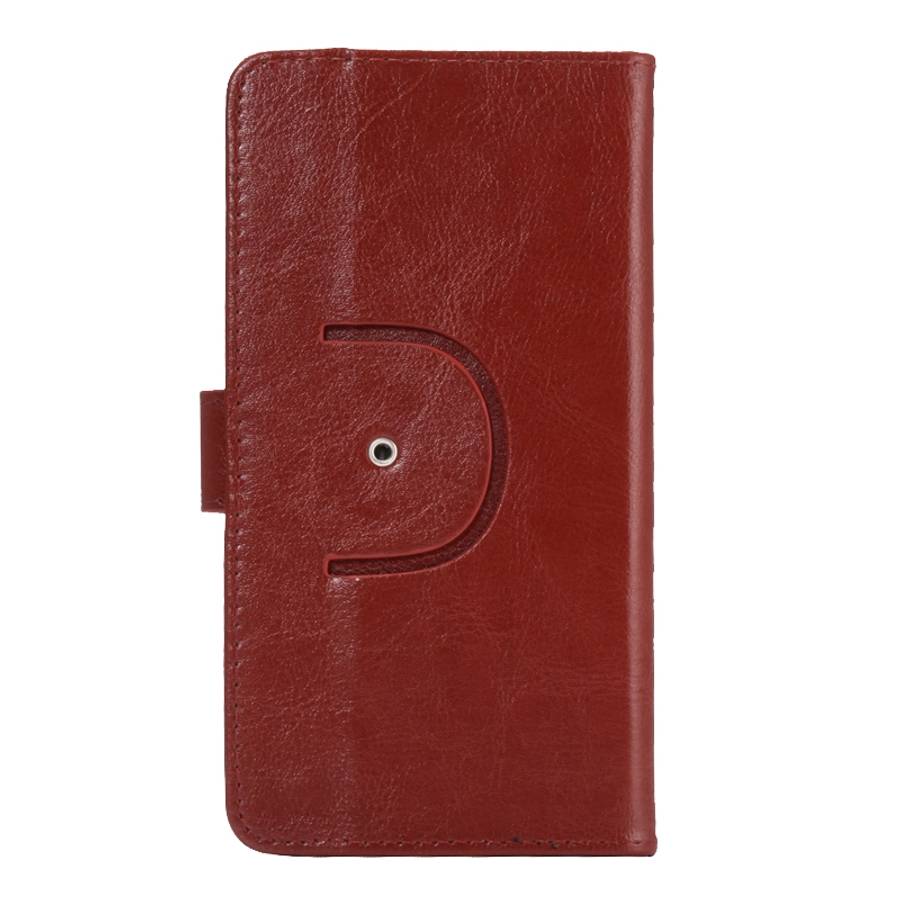 5.3-5.5 Inch Universal Crazy Horse Texture 360 Degree Rotating Carry Case with Holder ... (Brown)