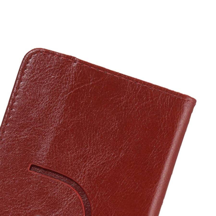 5.3-5.5 Inch Universal Crazy Horse Texture 360 Degree Rotating Carry Case with Holder ... (Brown)