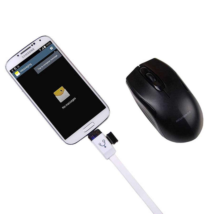 OTG-Y-01 USB 2.0 Male to Micro USB Male + USB Female OTG Charging Data Cable for Andro ... (White)