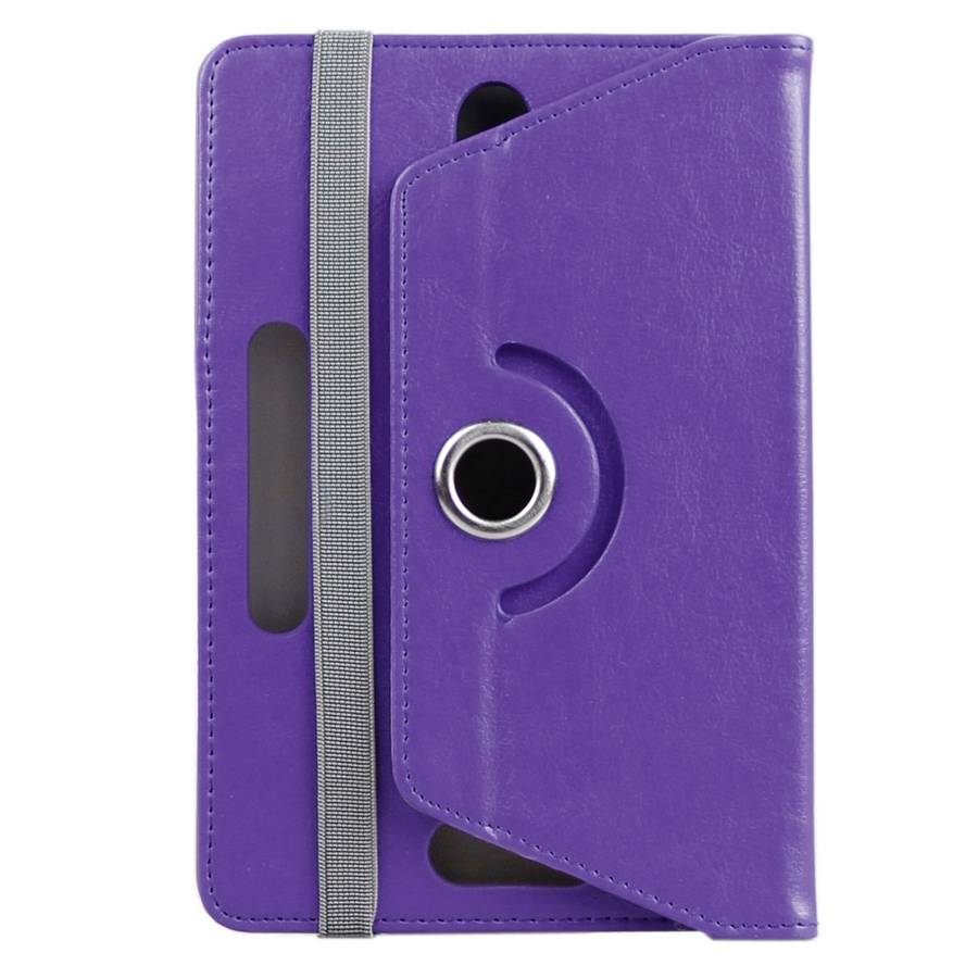 ENKAY 9 inch Tablets Leather Case Crazy Horse Texture 360 Degrees Rotation Protective ... (Purple)