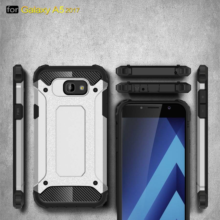 For Galaxy A5 (2017) / A520 Tough Armor TPU + PC Phone Case(Dark Blue)