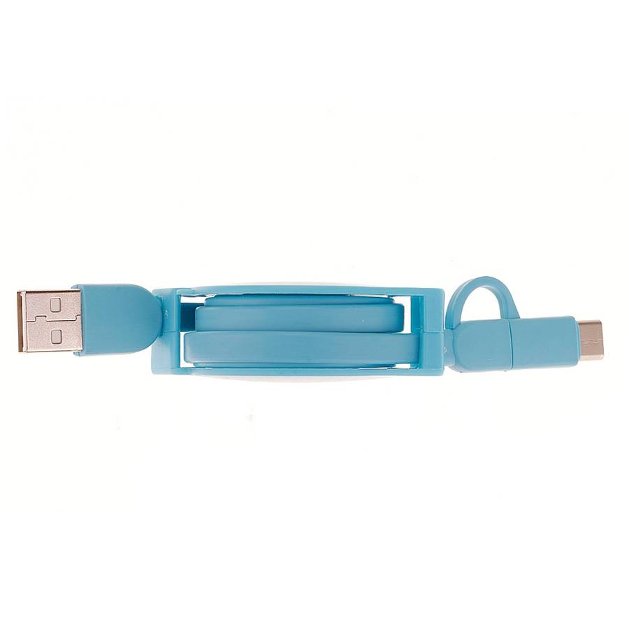 1m 2A Two in One Retractable Micro USB to Type-C Data Sync Charging Cable