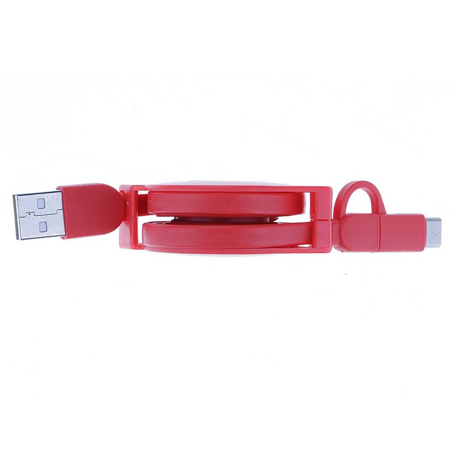 1m 2A Two in One Retractable Micro USB to Type-C Data Sync Charging Cable