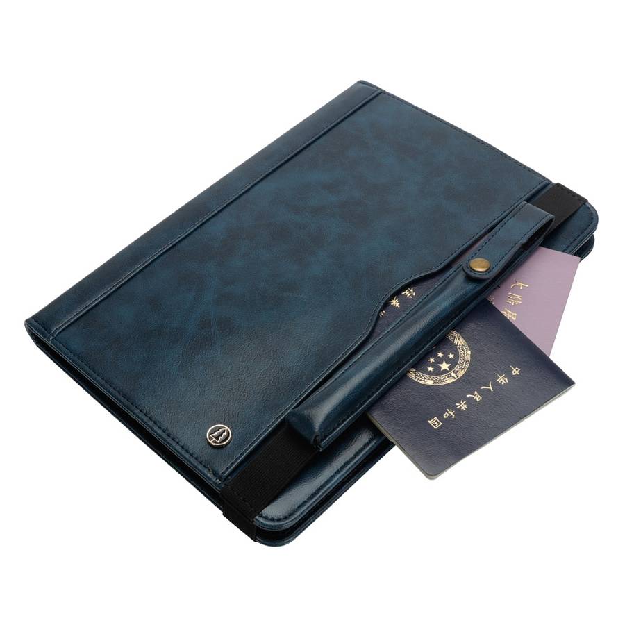 Horizontal Flip Leather Case for Galaxy Tab A T590 10.5 inch, with Double Card Slo ... (Dark Blue)