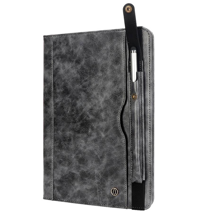 Horizontal Flip Leather Case for Galaxy Tab A T590 10.5 inch, with Double Card Slots & ... (Grey)
