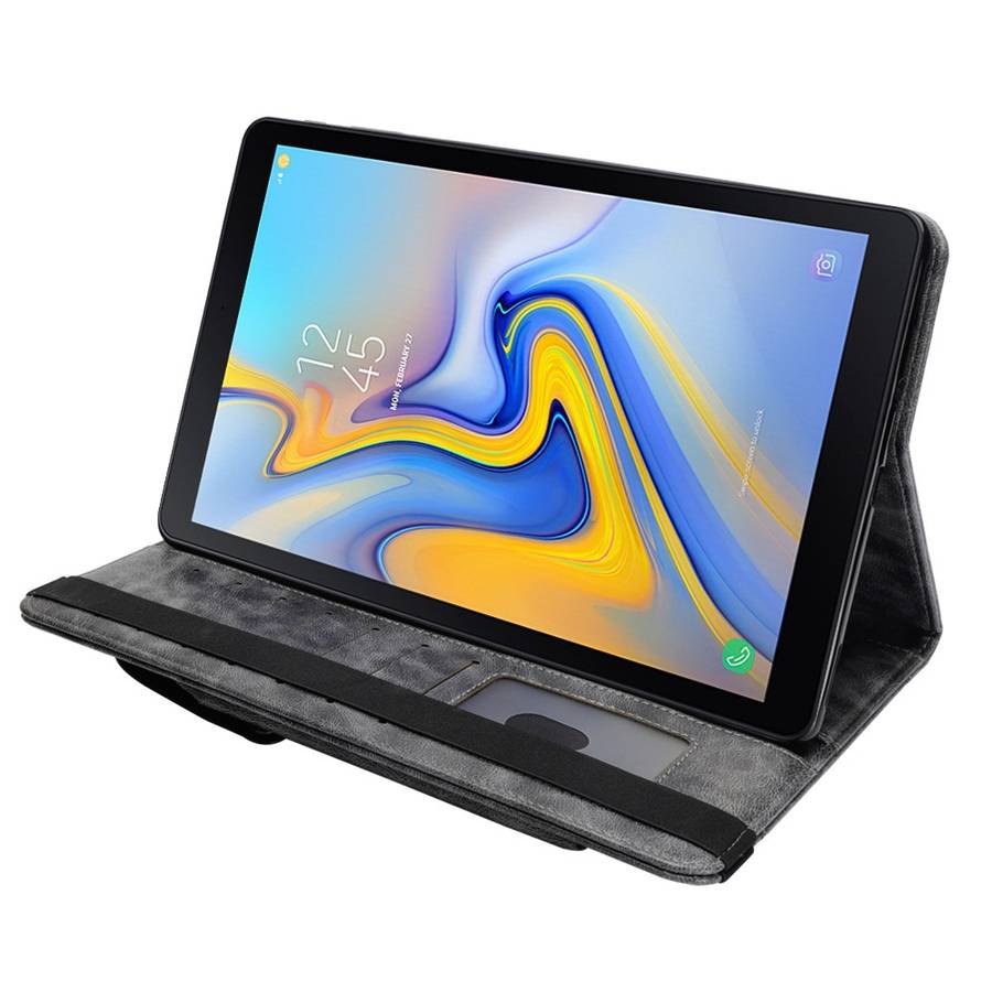 Horizontal Flip Leather Case for Galaxy Tab A T590 10.5 inch, with Double Card Slots & ... (Grey)