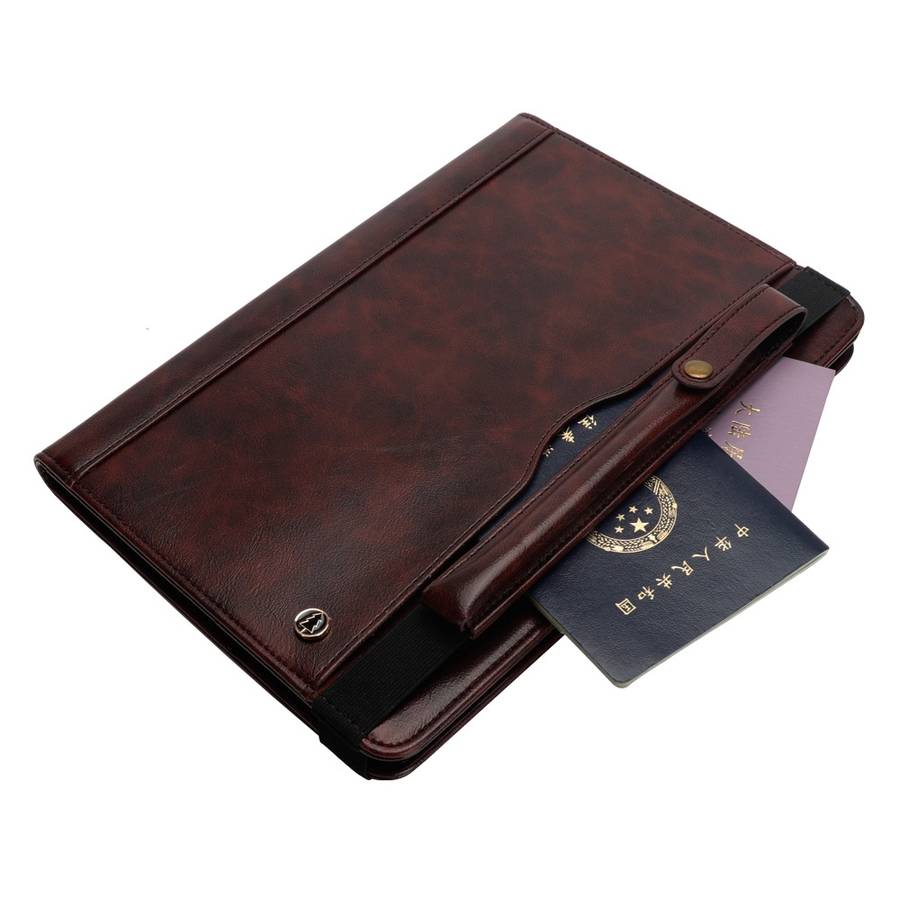 Horizontal Flip Leather Case for Galaxy Tab A T590 10.5 inch, with Double Card Sl ... (Dark Brown)