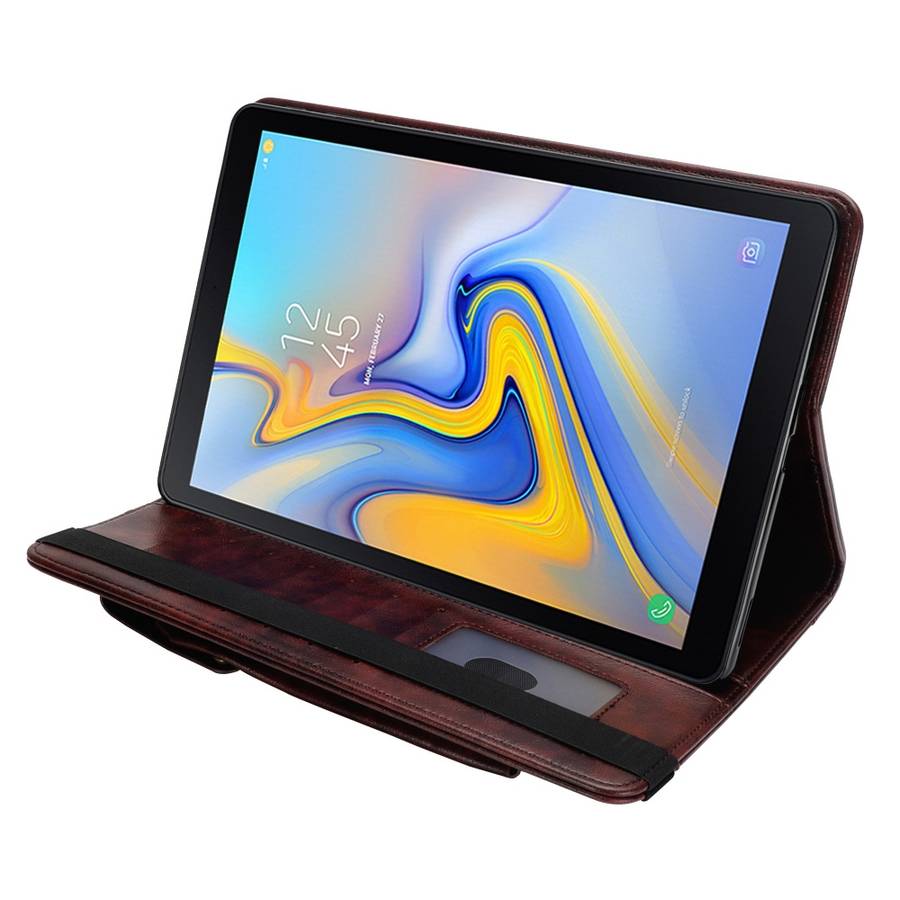 Horizontal Flip Leather Case for Galaxy Tab A T590 10.5 inch, with Double Card Sl ... (Dark Brown)