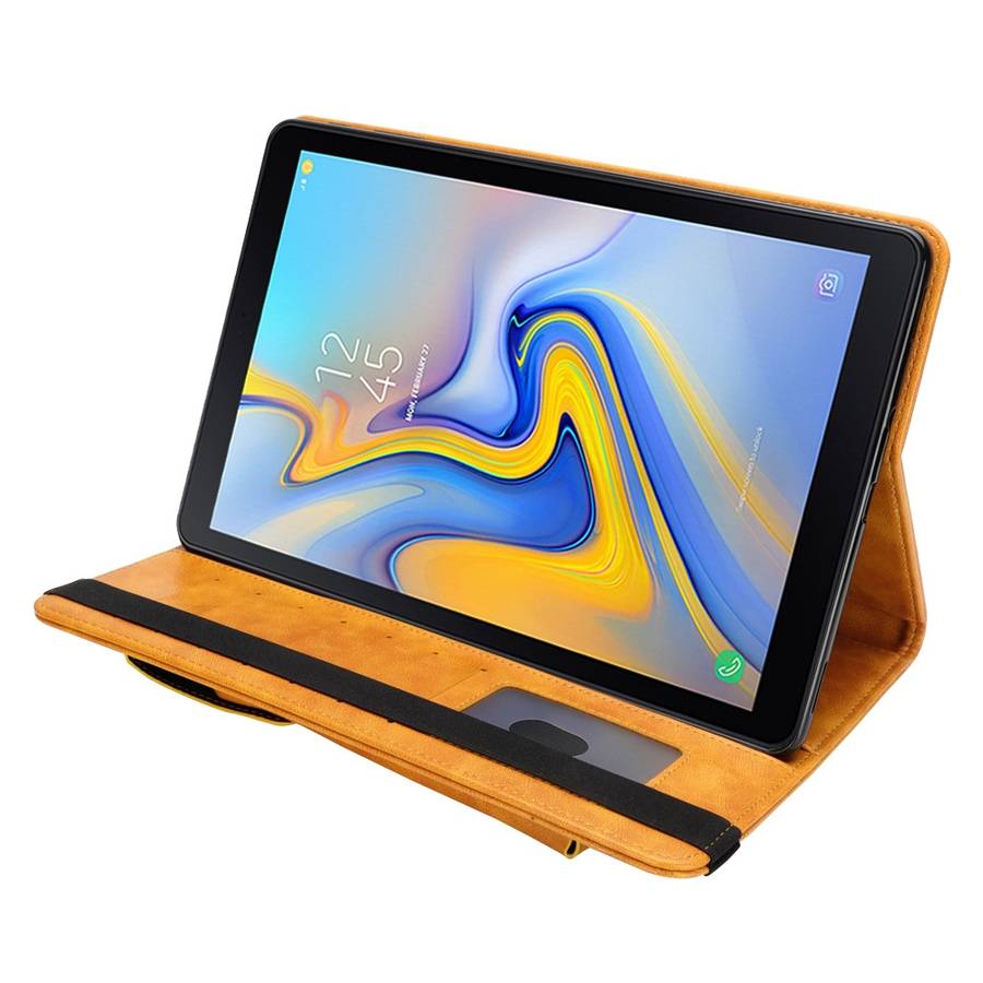 Horizontal Flip Leather Case for Galaxy Tab A T590 10.5 inch, with Double Card Slots ... (Yellow)