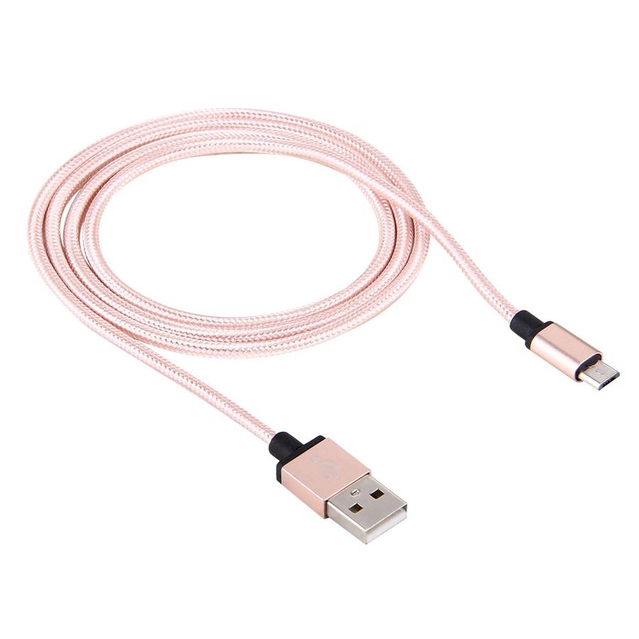 1m Woven Style Metal Head 58 Cores Micro USB to USB 2.0 Data / Charger Cable