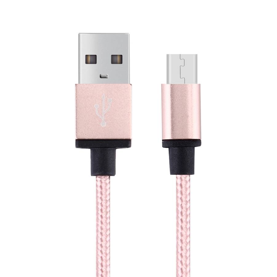 1m Woven Style Metal Head 58 Cores Micro USB to USB 2.0 Data / Charger Cable