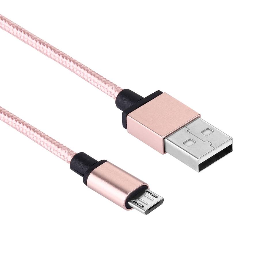 1m Woven Style Metal Head 58 Cores Micro USB to USB 2.0 Data / Charger Cable