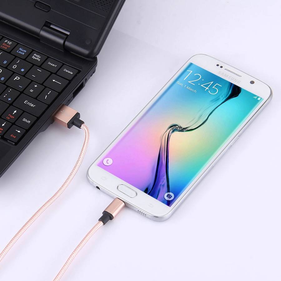 1m Woven Style Metal Head 58 Cores Micro USB to USB 2.0 Data / Charger Cable