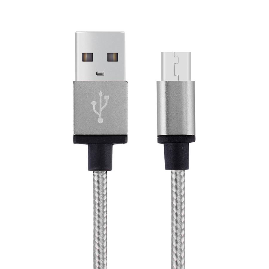 1m Woven Style Metal Head 58 Cores Micro USB to USB 2.0 Data / Charger Cable