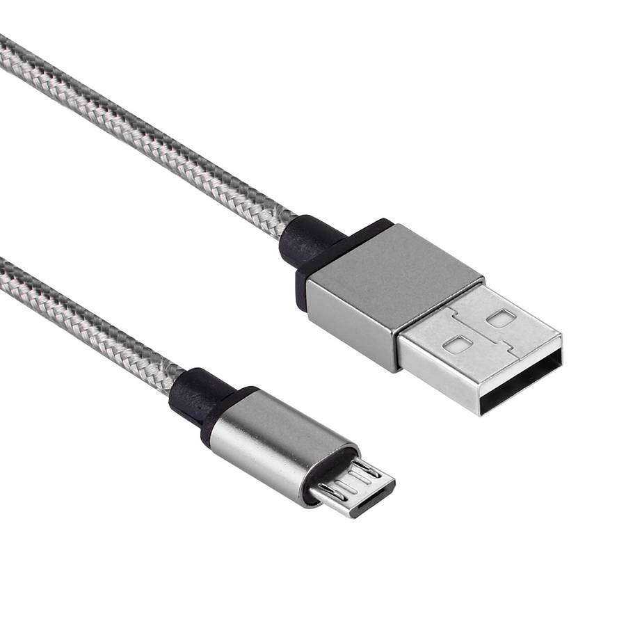1m Woven Style Metal Head 58 Cores Micro USB to USB 2.0 Data / Charger Cable