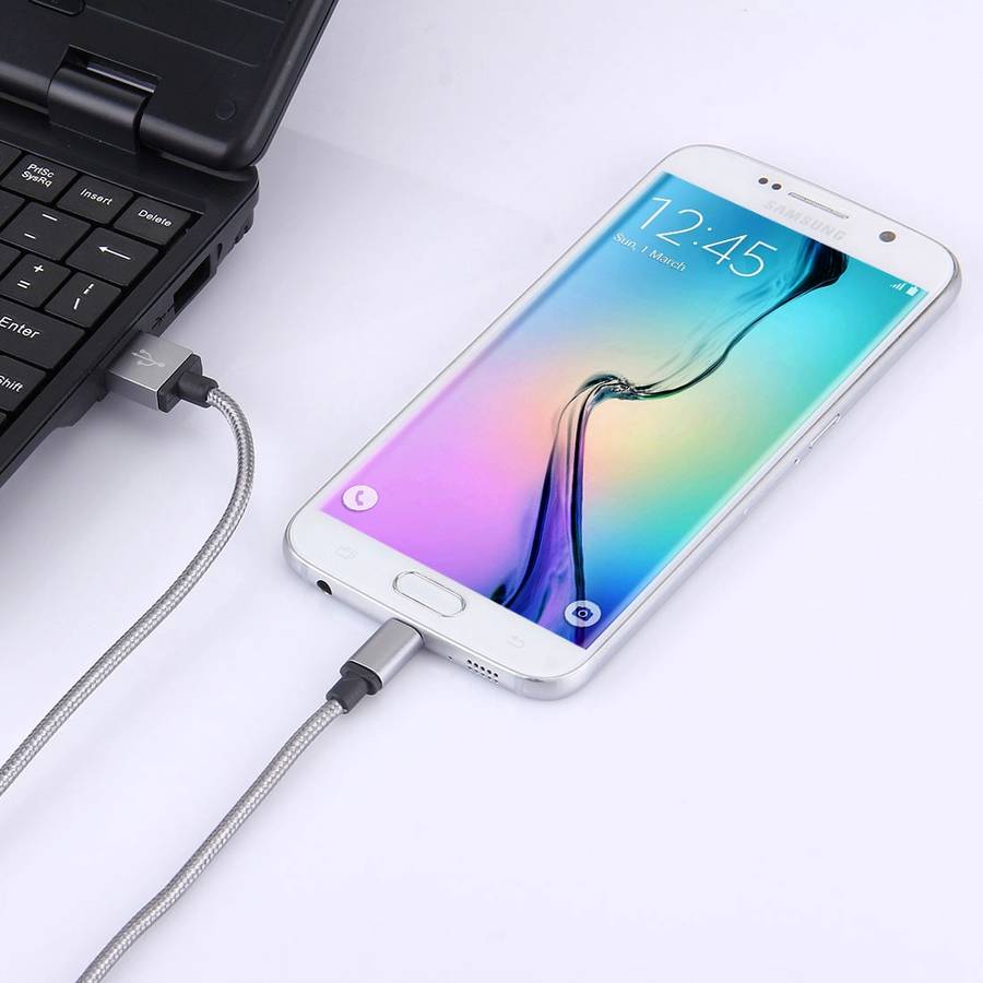 1m Woven Style Metal Head 58 Cores Micro USB to USB 2.0 Data / Charger Cable