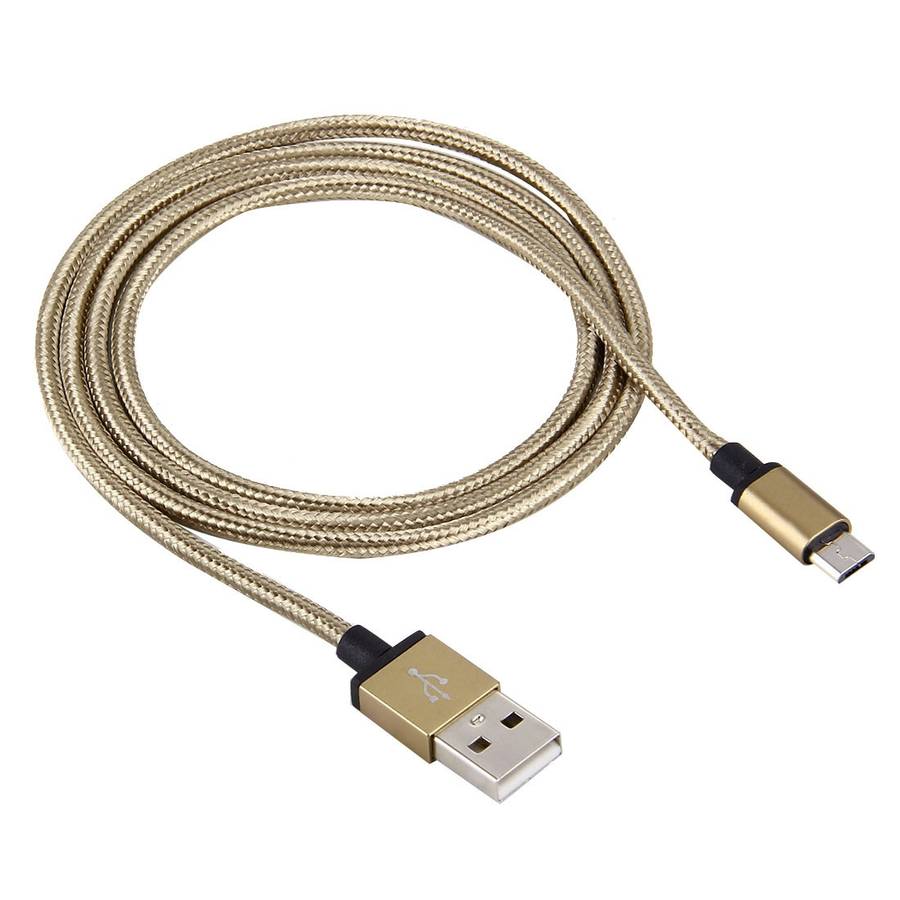 1m Woven Style Metal Head 58 Cores Micro USB to USB 2.0 Data / Charger Cable