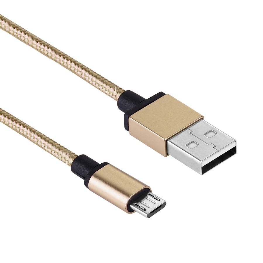 1m Woven Style Metal Head 58 Cores Micro USB to USB 2.0 Data / Charger Cable