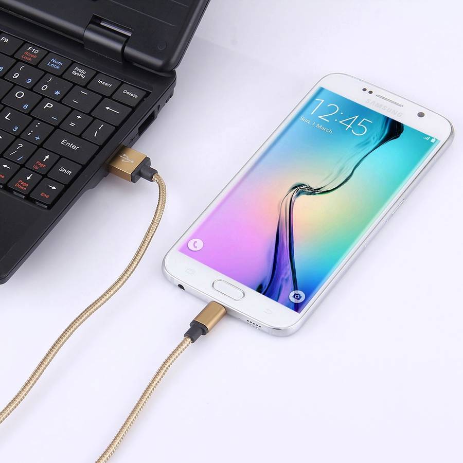 1m Woven Style Metal Head 58 Cores Micro USB to USB 2.0 Data / Charger Cable