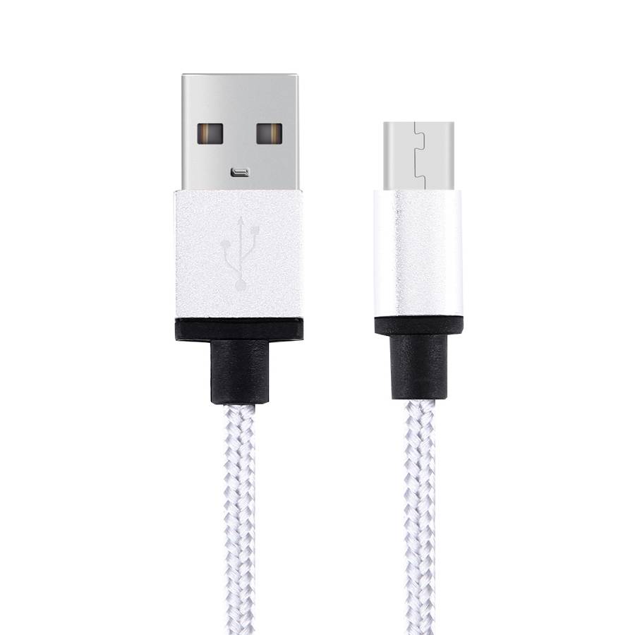 1m Woven Style Metal Head 58 Cores Micro USB to USB 2.0 Data / Charger Cable