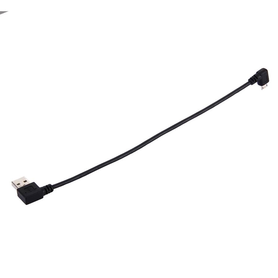 20cm USB 2.0 Male Bent Right Turn Reversion 90 Degrees to Micro USB Male Bent Data Charging Cable