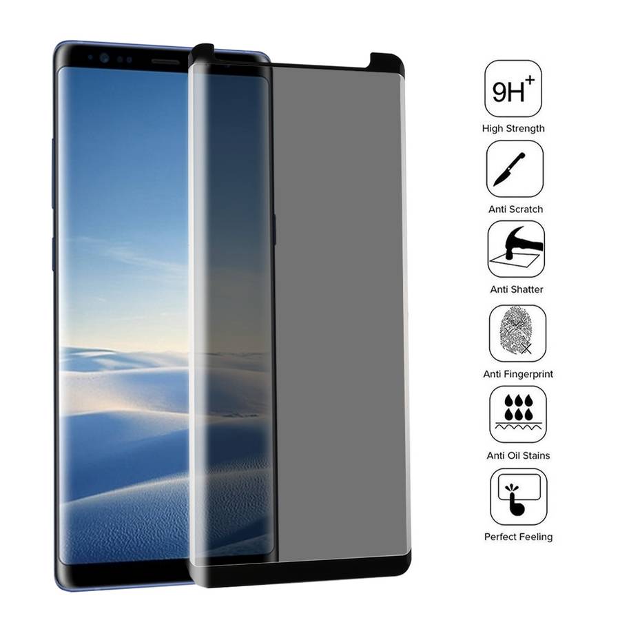 For Galaxy Note 8 0.26mm 9H Surface Hardness 3D Curved Privacy Anti-glare Non-full Screen Tempered G