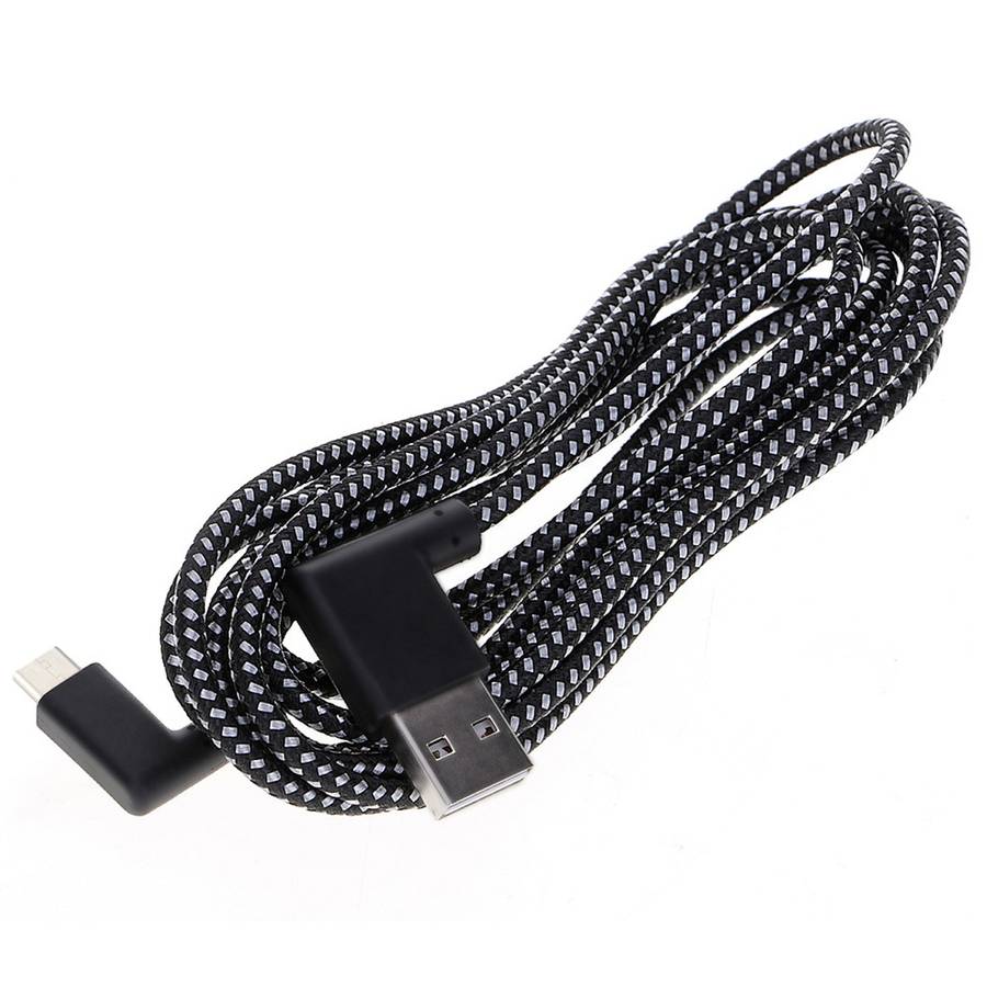 2m 2A USB to USB-C / Type-C Nylon Weave Style Double Elbow Data Sync Charging Cable