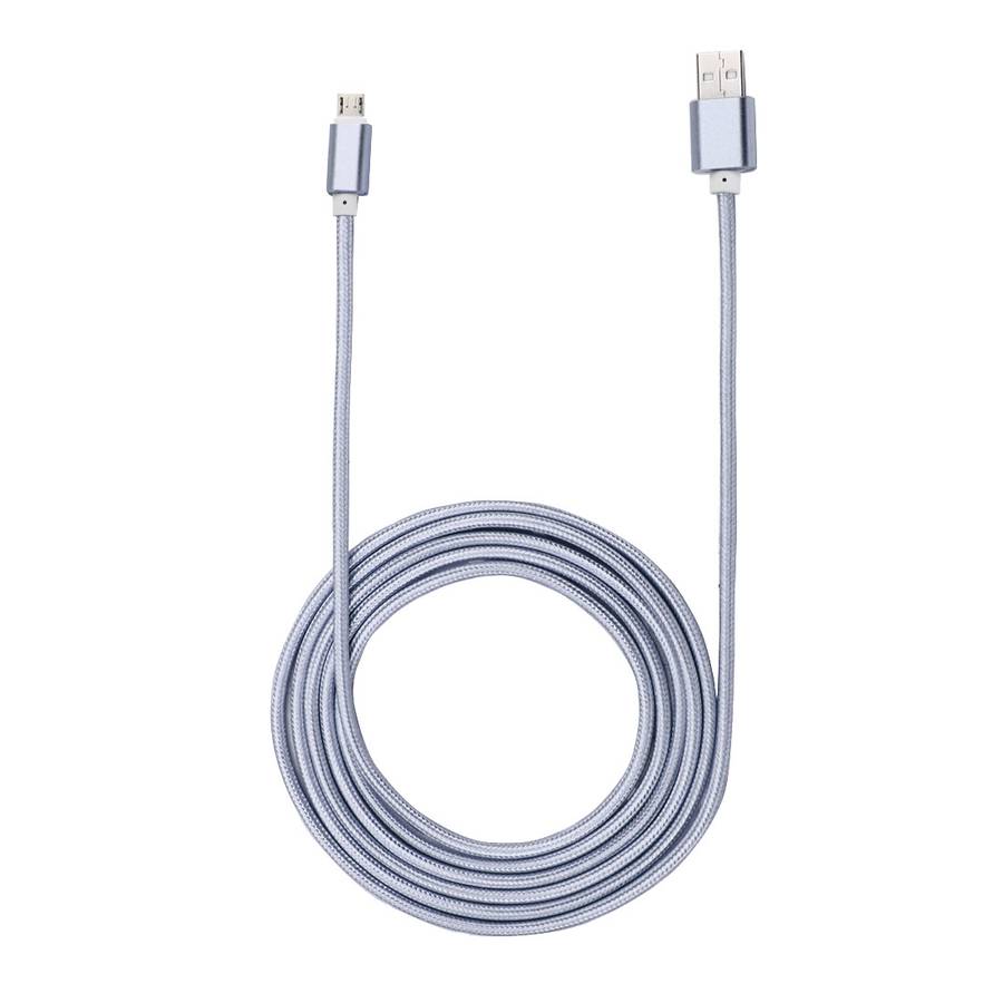 2m Woven Style Metal Head 84 Cores Micro USB to USB 2.0 Data / Charger Cable