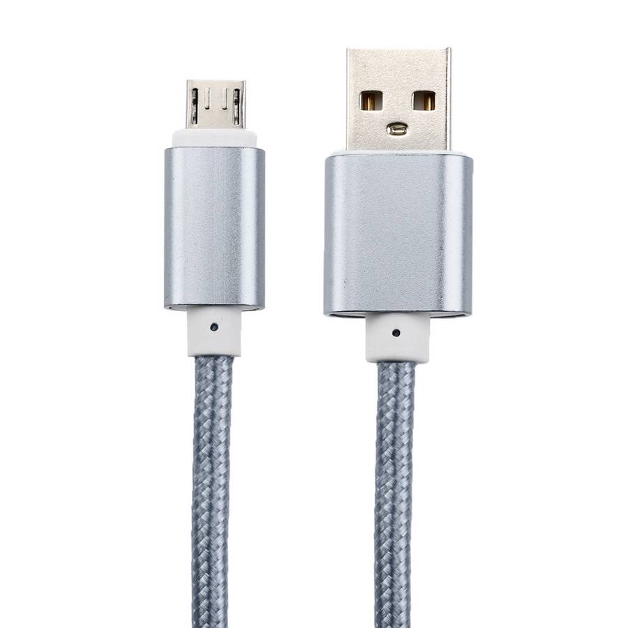 2m Woven Style Metal Head 84 Cores Micro USB to USB 2.0 Data / Charger Cable