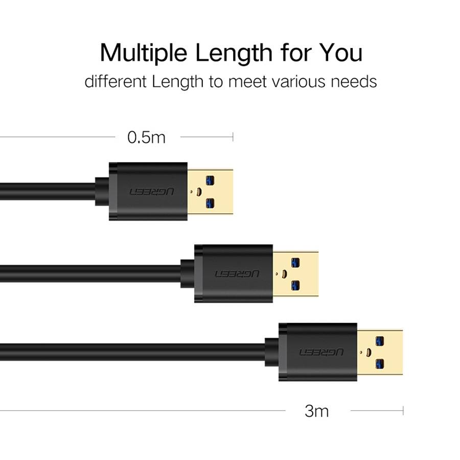 Ugreen 2m USB 3.0 Male to Female Data Sync Super Speed Transmission Extension Cord Cable