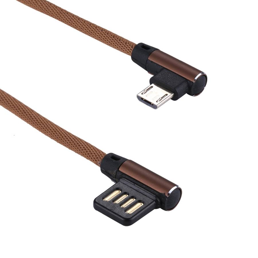 1m 2.4A Output USB to Micro USB Double Elbow Design Nylon Weave Style Data Sync Charging Cable