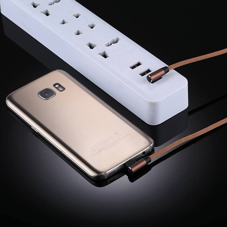 1m 2.4A Output USB to Micro USB Double Elbow Design Nylon Weave Style Data Sync Charging Cable