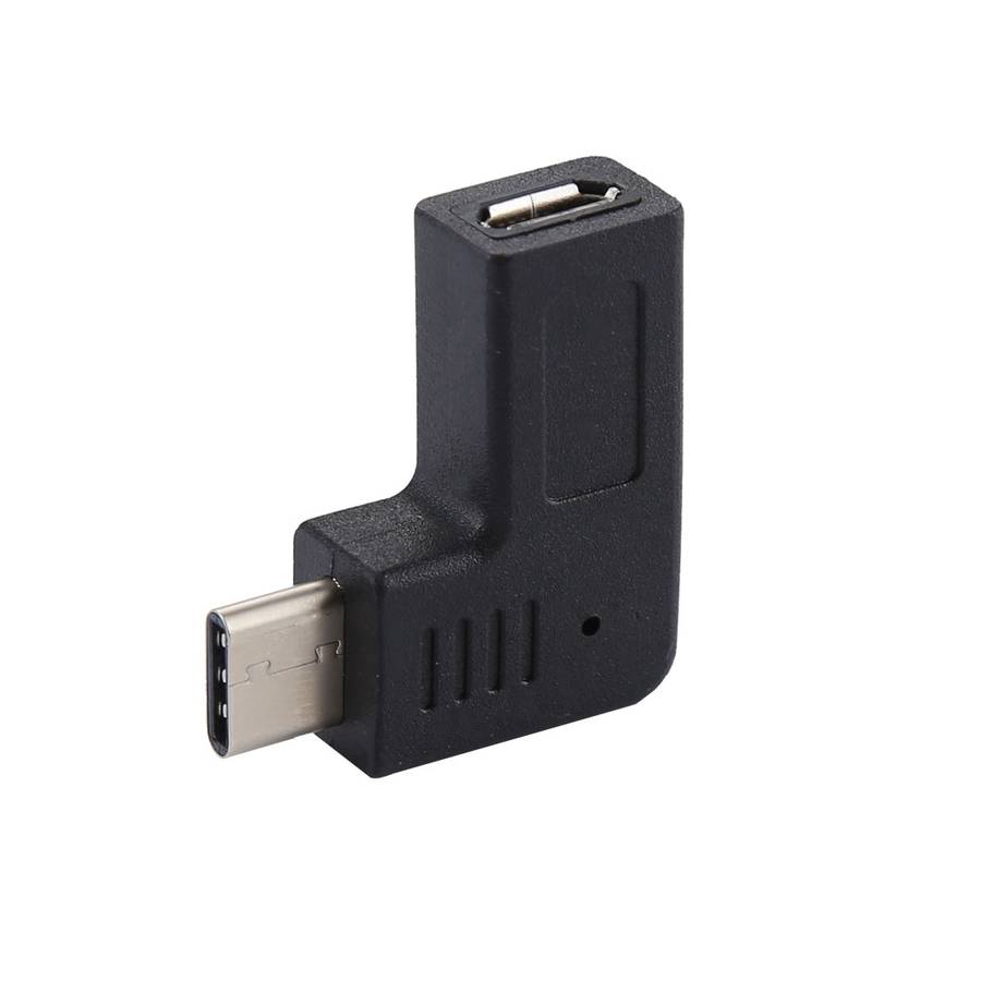 Micro USB Female to USB-C / Type-C Male Elbow Adapter Converter