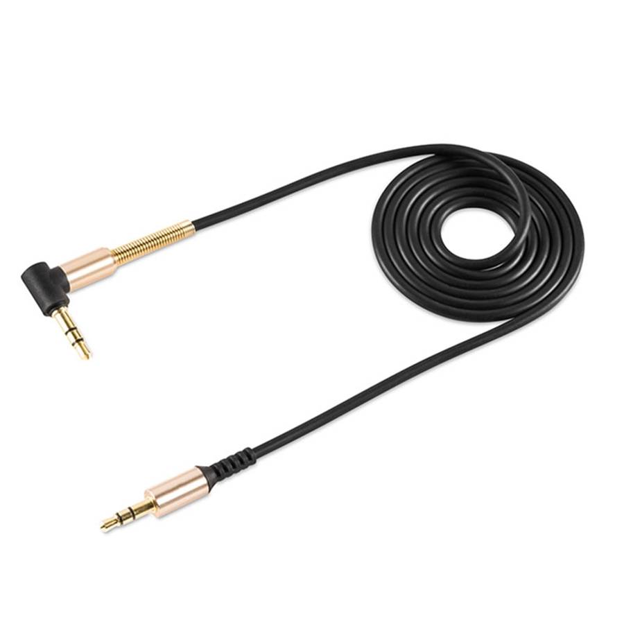 hoco UPA02 AUX Spring Audio Cable without Microphone, Cable Length: 1m(Black)