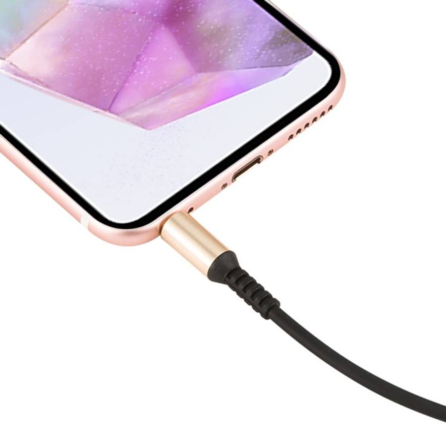 hoco UPA02 AUX Spring Audio Cable without Microphone, Cable Length: 1m(Black)