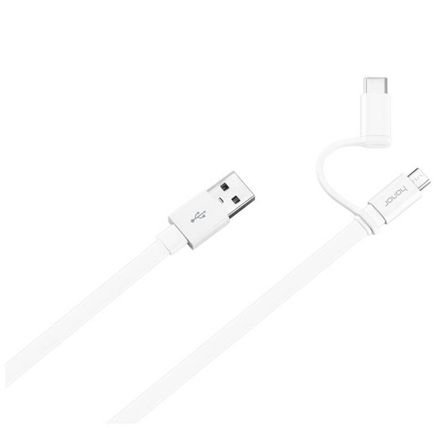 Original Honor AP55S 2 in 1 2A USB to USB-C / Type-C + Micro USB Interface Charging an ... (White)