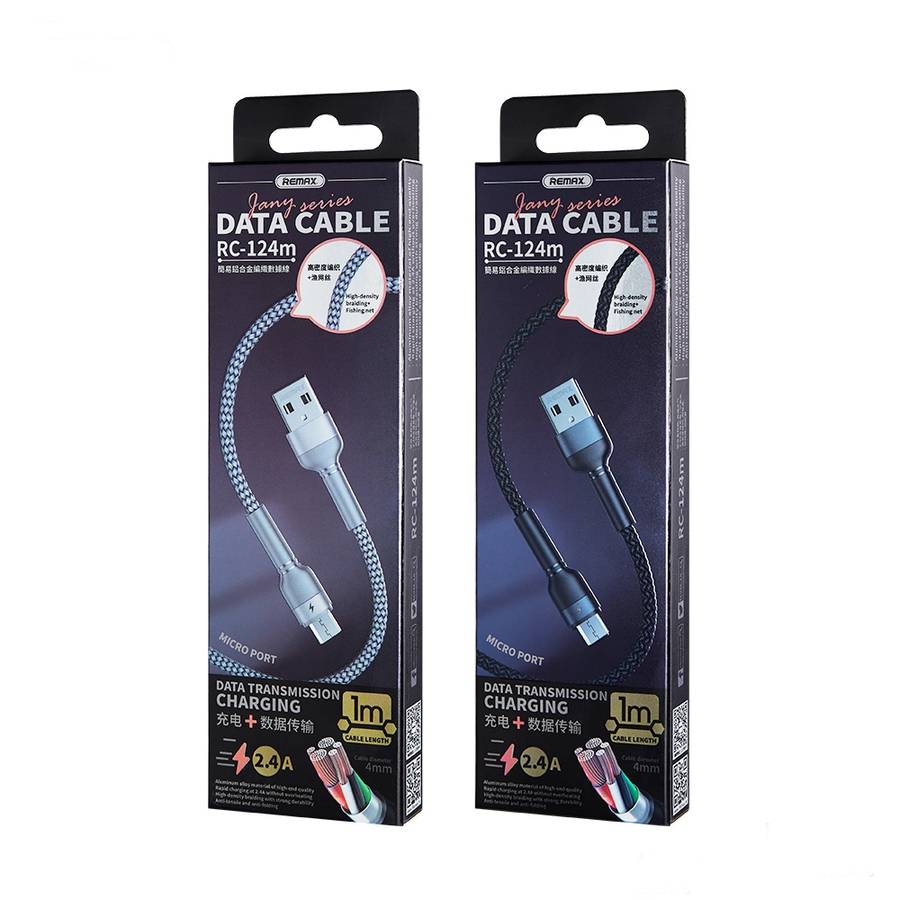 REMAX RC-124m 1m 2.4A USB to Micro USB Aluminum Alloy Braid Fast Charging Data Cable(Silver)