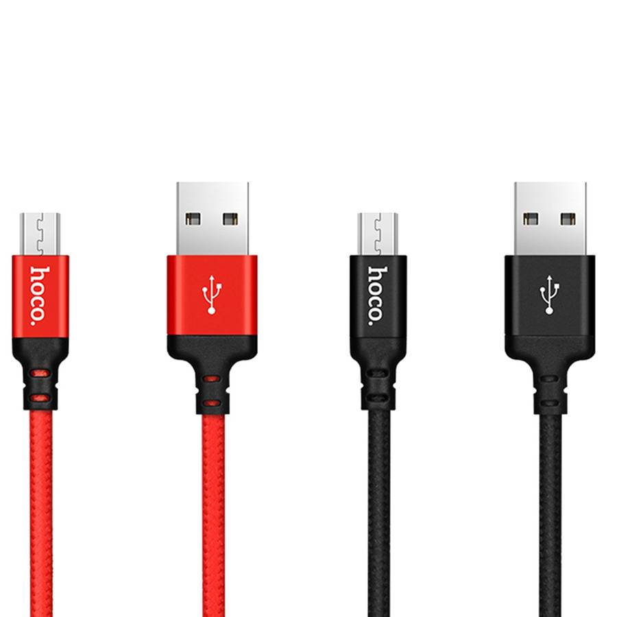 hoco X14 2m Nylon Braided Aluminium Alloy Micro USB to USB Data Sync Charging Cable(Red)