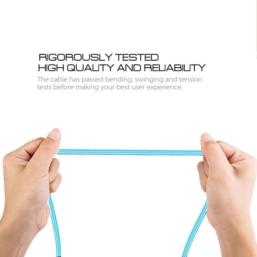 1m 2A Output USB to Micro USB Nylon Weave Style Data Sync Charging Cable