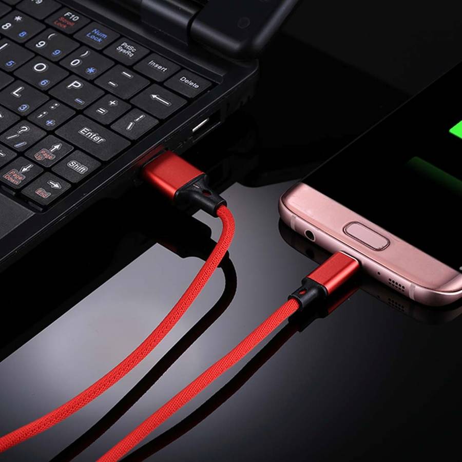 1m 2A Output USB to Micro USB Nylon Weave Style Data Sync Charging Cable