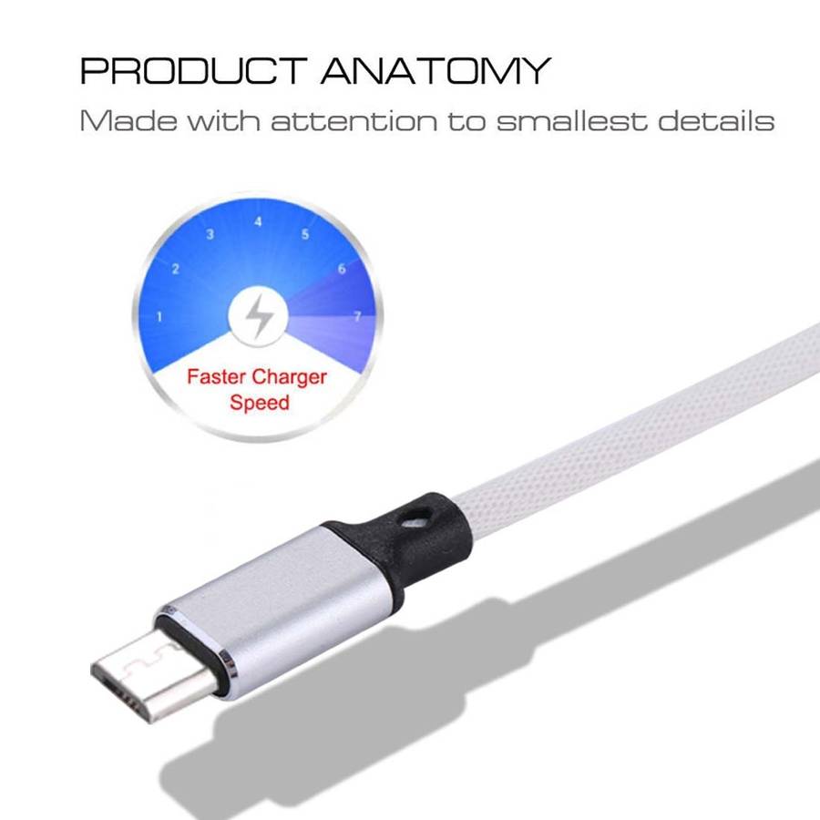 1m 2A Output USB to Micro USB Nylon Weave Style Data Sync Charging Cable