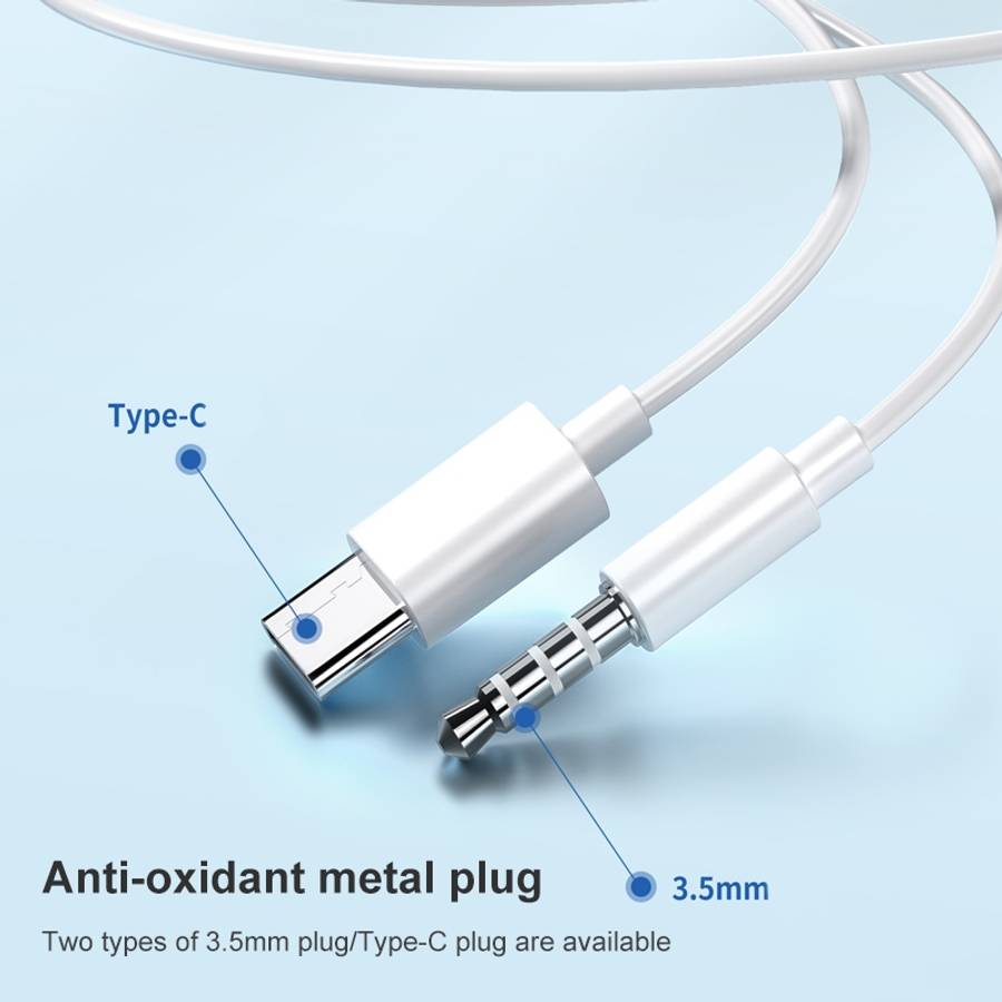 WK YA-02 Type-C In-Ear Wired Call Music Earphone, Length: 1.2m